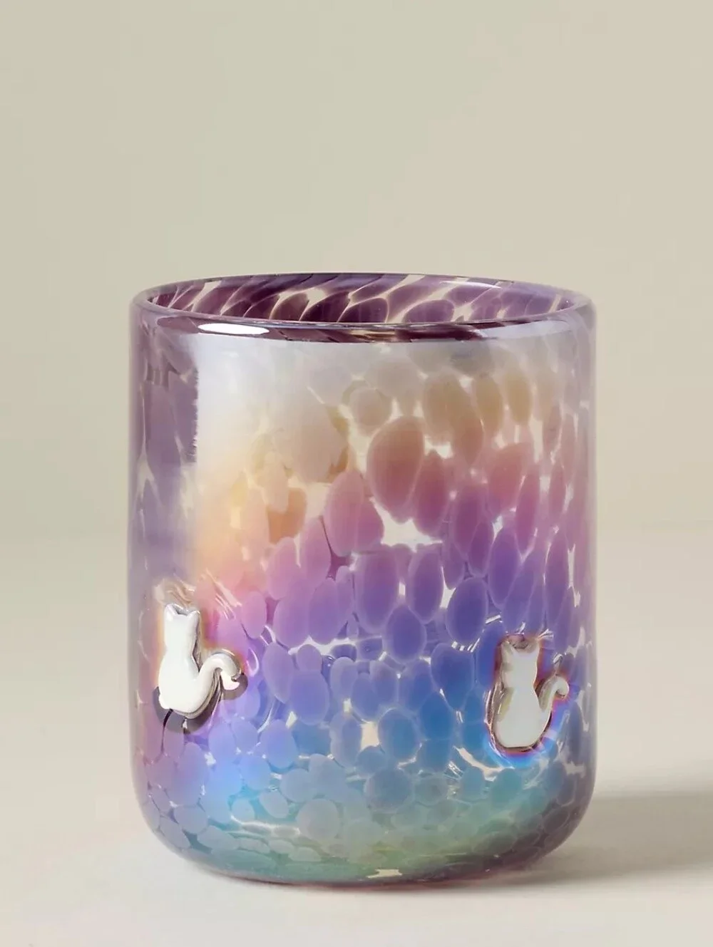 Anthropologie Viral Marquee White Cat Icon Juice Glass, NIB